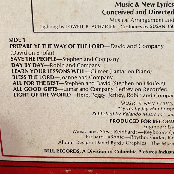 Godspell Original Cast 1970s Godspell vinyl record, album musical - vgc - Picture 3 of 9